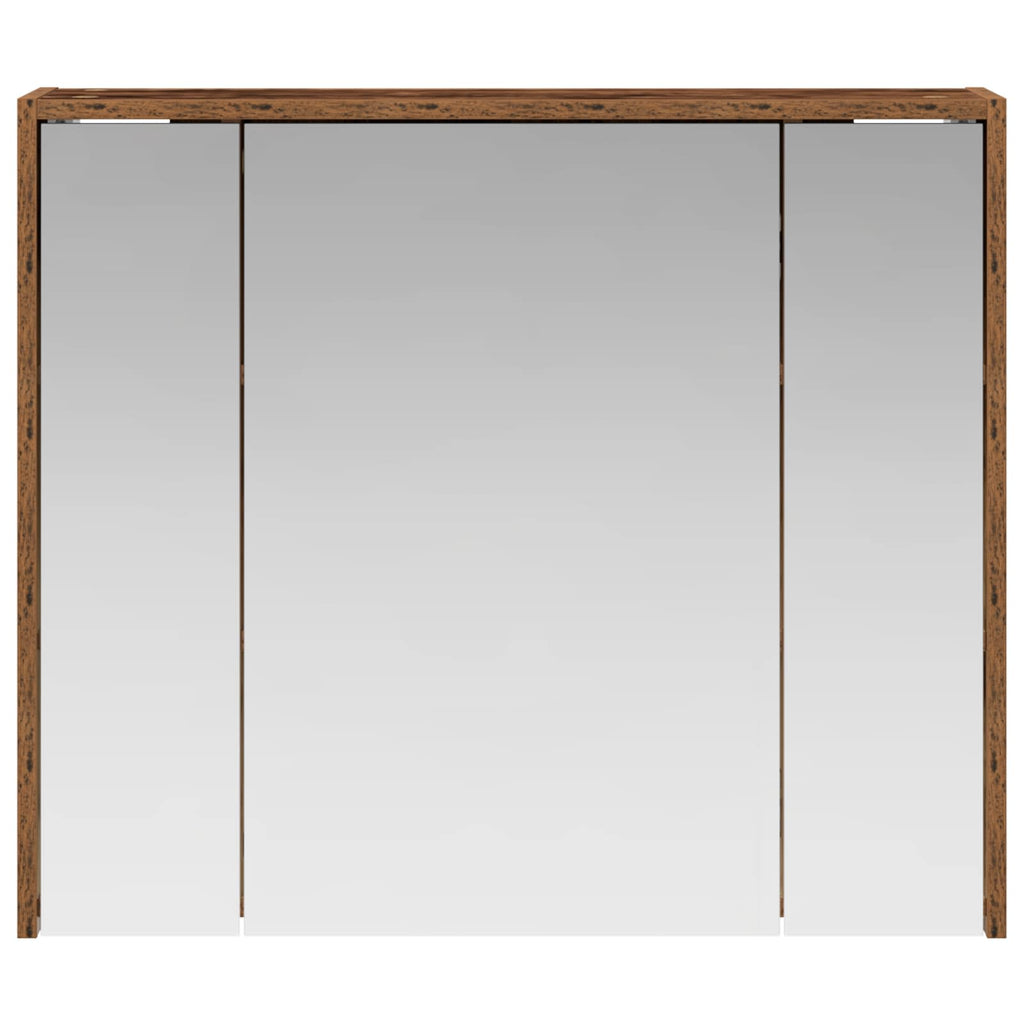 vidaXL Szafka z lustrem do łazienki Stare drewno 73,5 x 16 x 62,5 cm