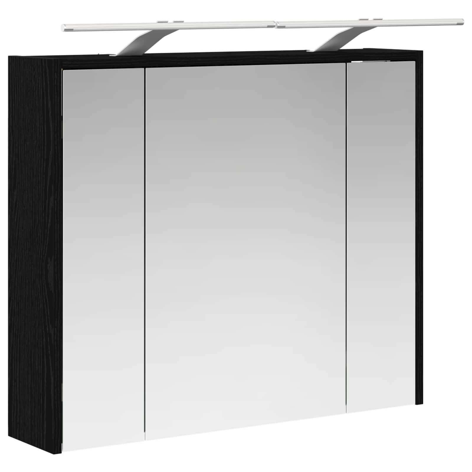 vidaXL Szafka z lustrem do łazienki Czarny Dąb 73,5 x 16 x 62,5 cm