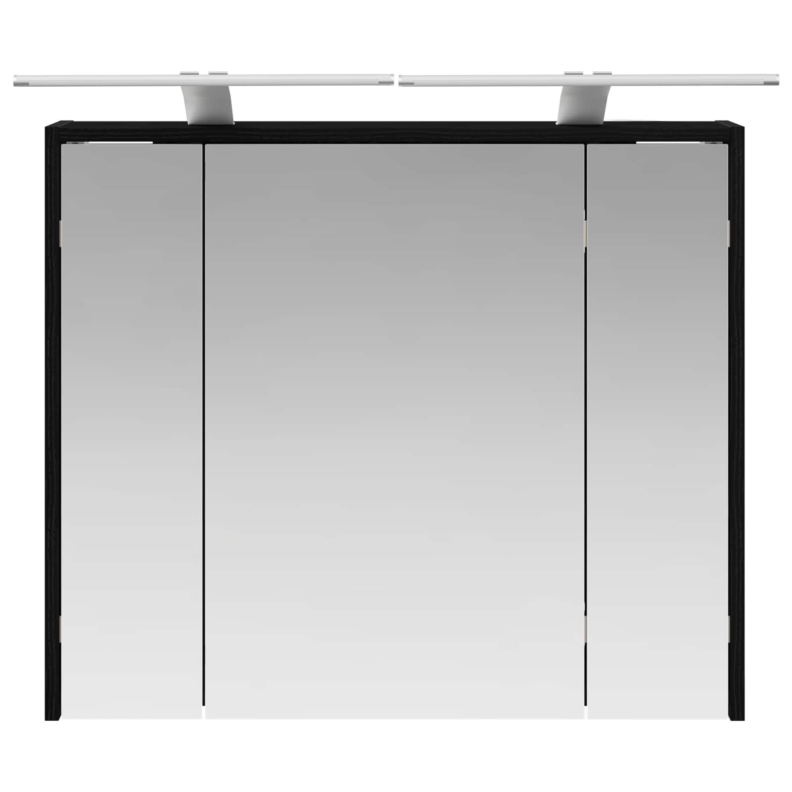 vidaXL Szafka z lustrem do łazienki Czarny Dąb 73,5 x 16 x 62,5 cm