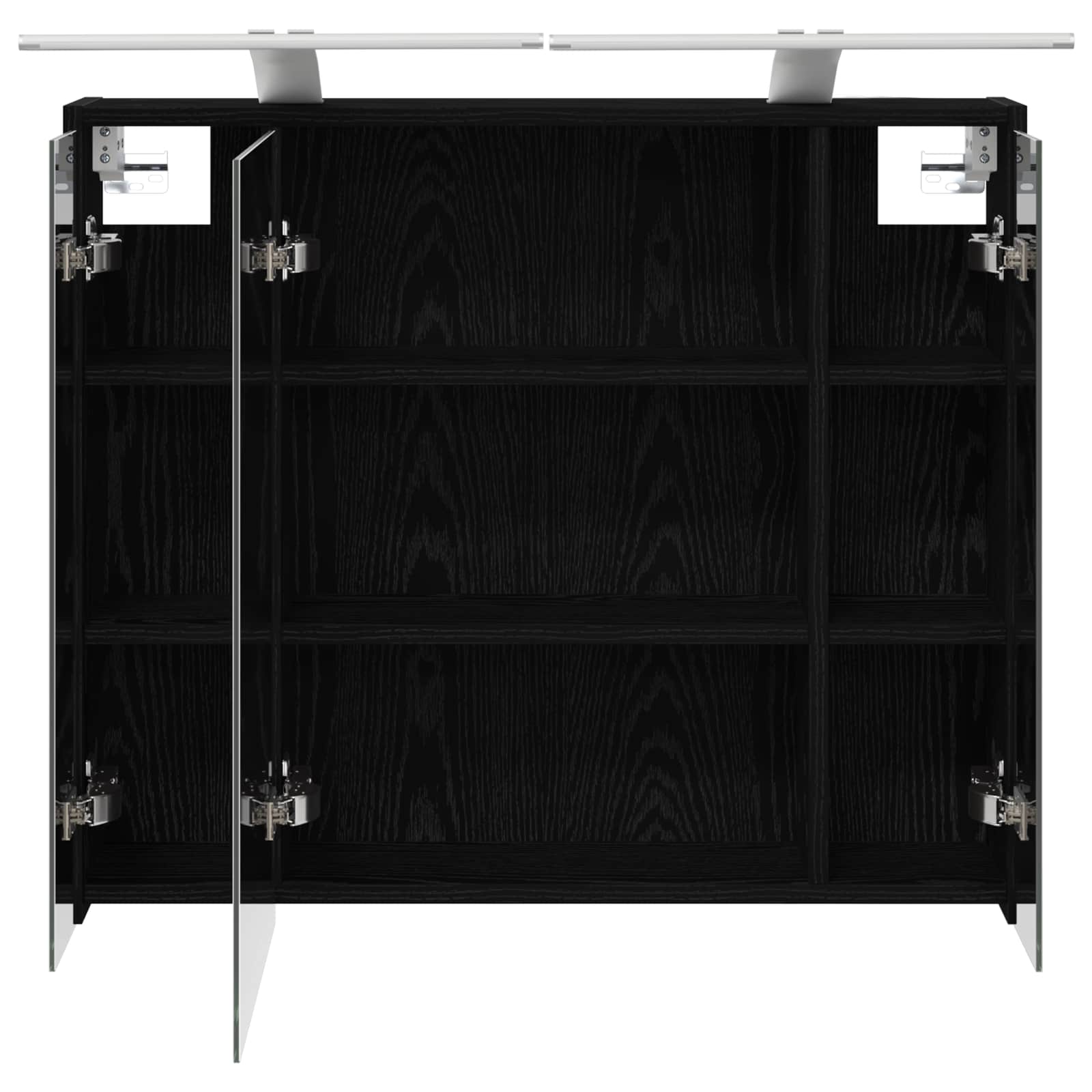 vidaXL Szafka z lustrem do łazienki Czarny Dąb 73,5 x 16 x 62,5 cm