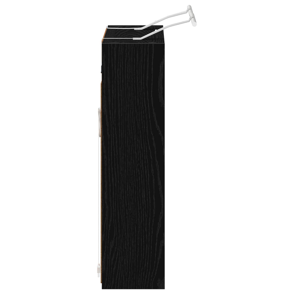 vidaXL Szafka z lustrem do łazienki Czarny Dąb 73,5 x 16 x 62,5 cm