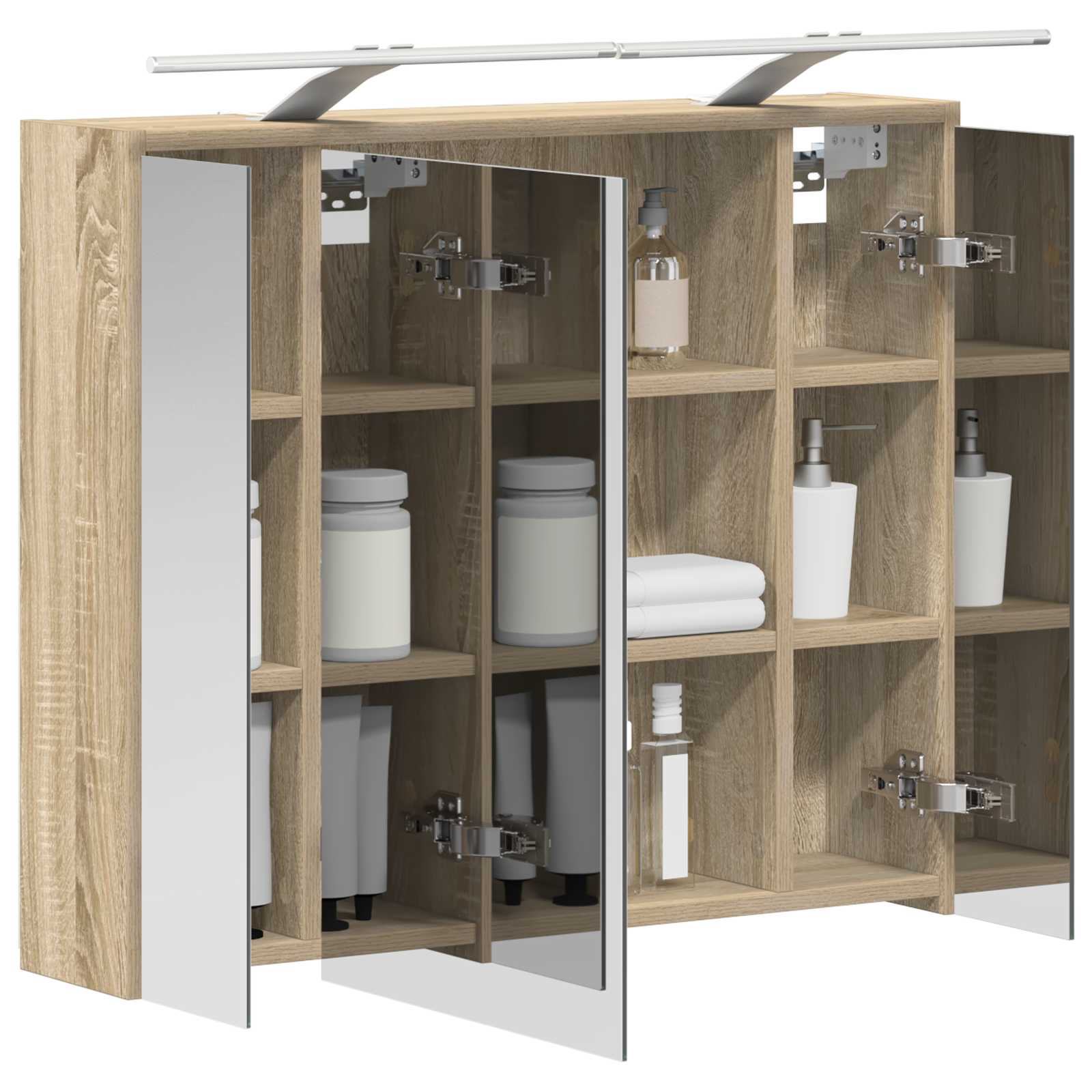 vidaXL Szafka z lustrem do łazienki Dąb Sonoma 73,5 x 16 x 62,5 cm