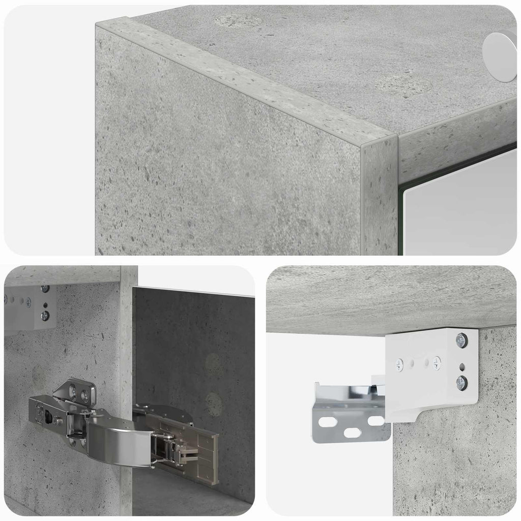 vidaXL Szafka z lustrem do łazienki Betonowy szary 73,5 x 16 x 62,5 cm