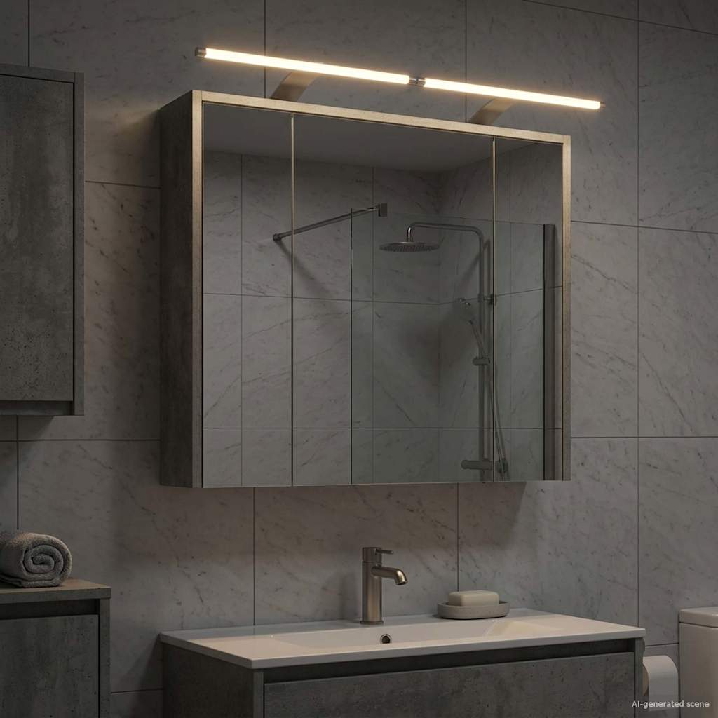 vidaXL Szafka z lustrem do łazienki Betonowy szary 73,5 x 16 x 62,5 cm