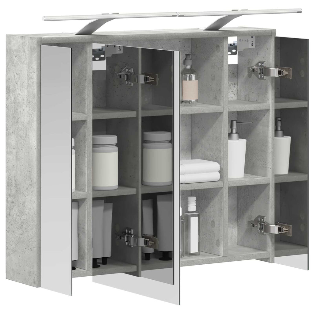 vidaXL Szafka z lustrem do łazienki Betonowy szary 73,5 x 16 x 62,5 cm