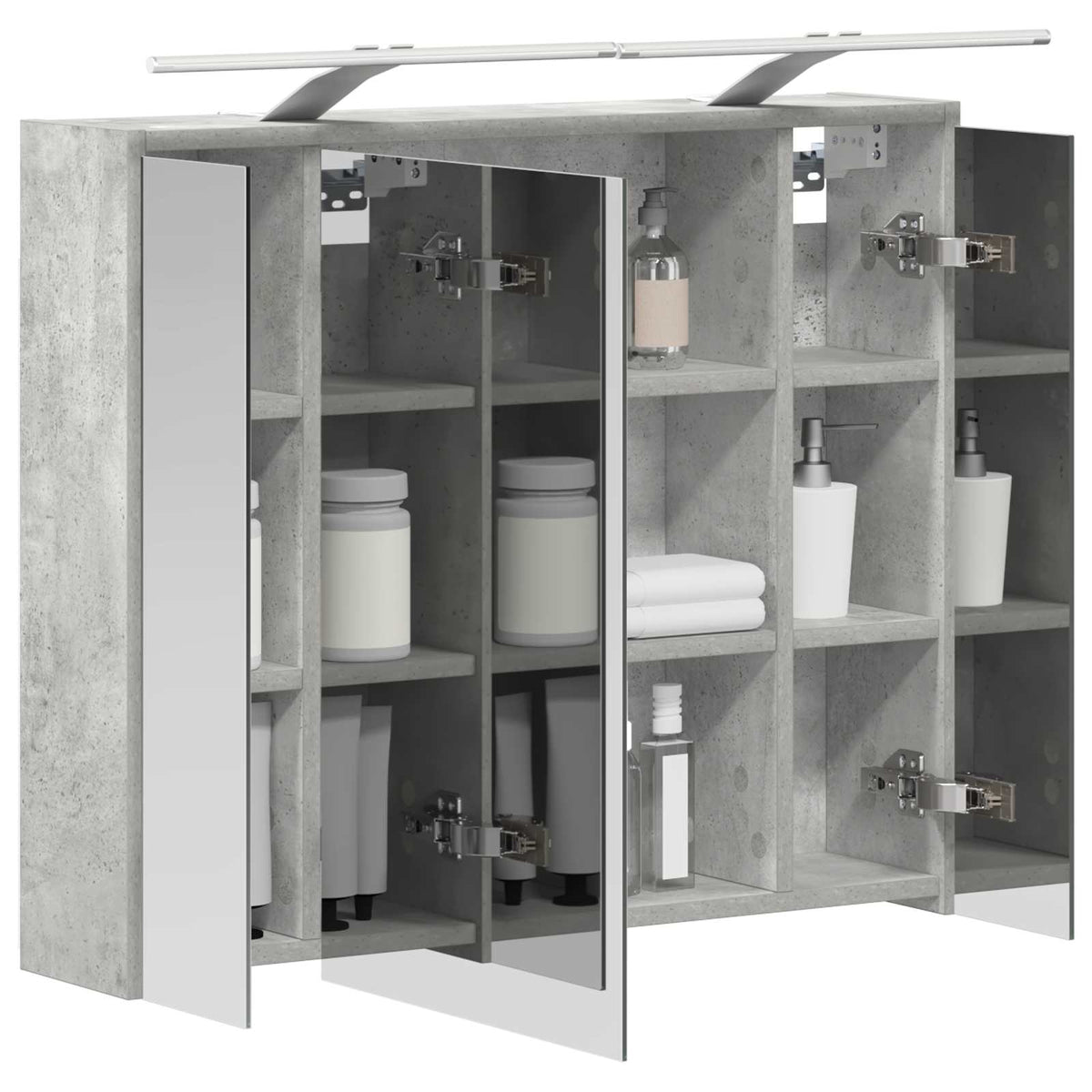 vidaXL Szafka z lustrem do łazienki Betonowy szary 73,5 x 16 x 62,5 cm