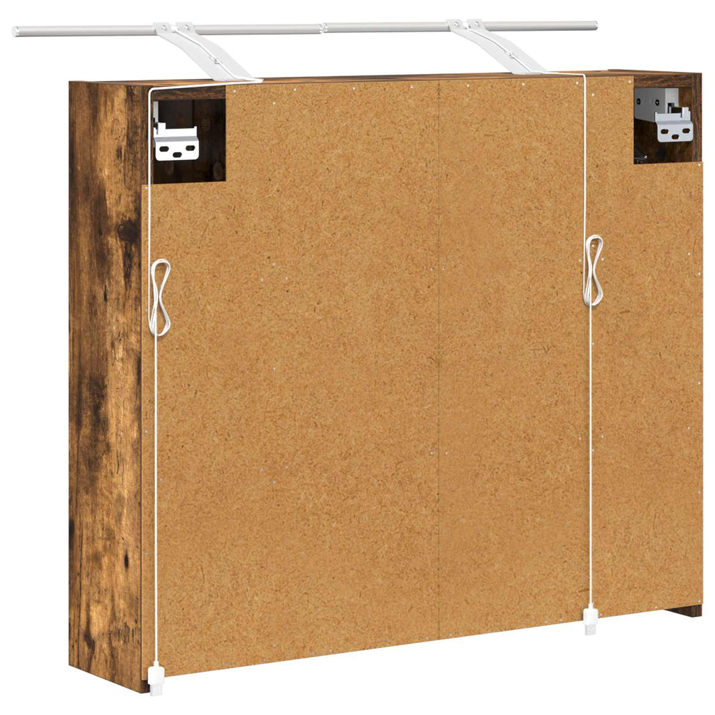 vidaXL Szafka z lustrem do łazienki Dąb wędzony 73,5 x 16 x 62,5 cm