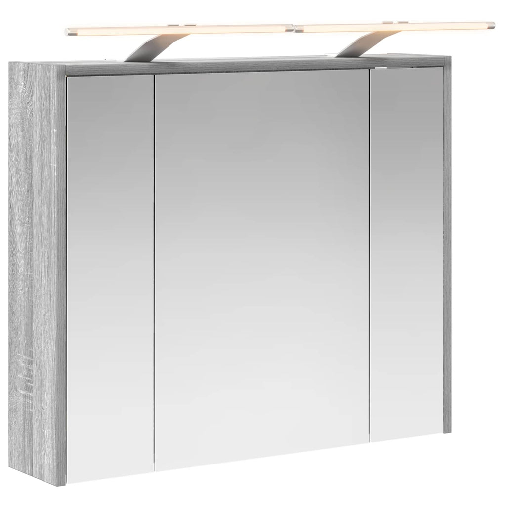 vidaXL Szafka z lustrem do łazienki Szary Sonoma 73,5 x 16 x 62,5 cm