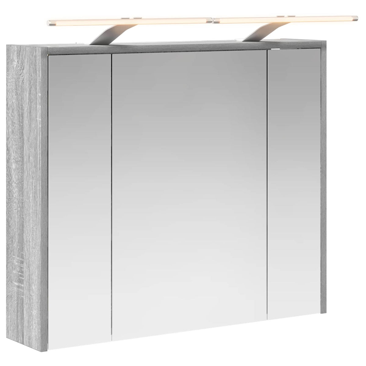 vidaXL Szafka z lustrem do łazienki Szary Sonoma 73,5 x 16 x 62,5 cm