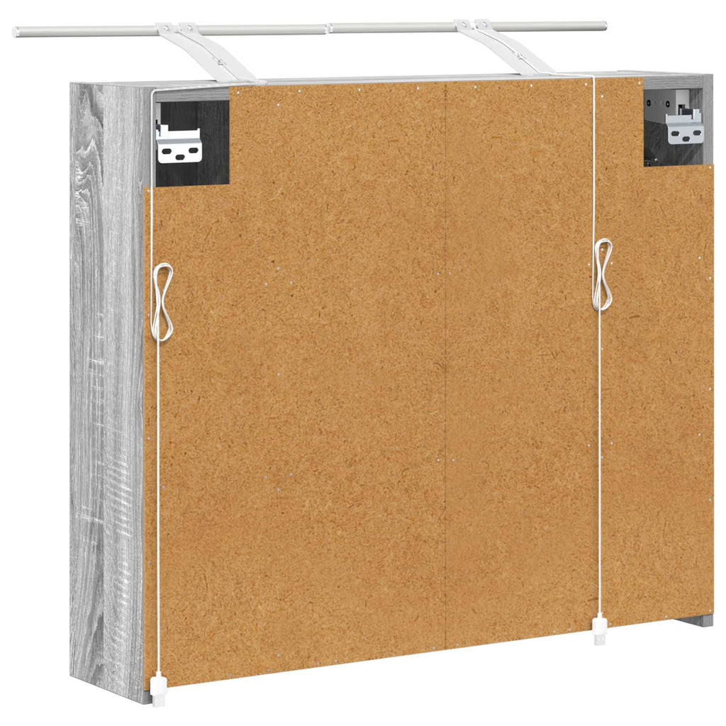 vidaXL Szafka z lustrem do łazienki Szary Sonoma 73,5 x 16 x 62,5 cm
