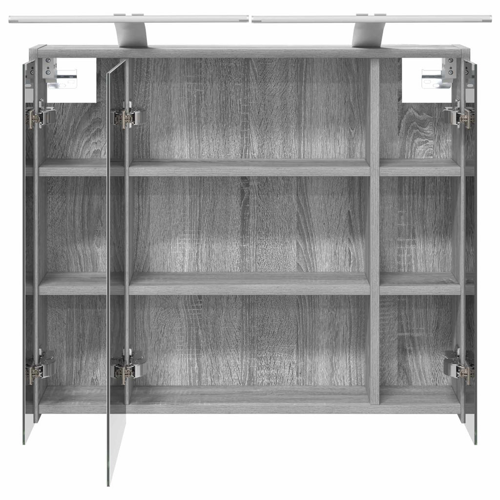 vidaXL Szafka z lustrem do łazienki Szary Sonoma 73,5 x 16 x 62,5 cm