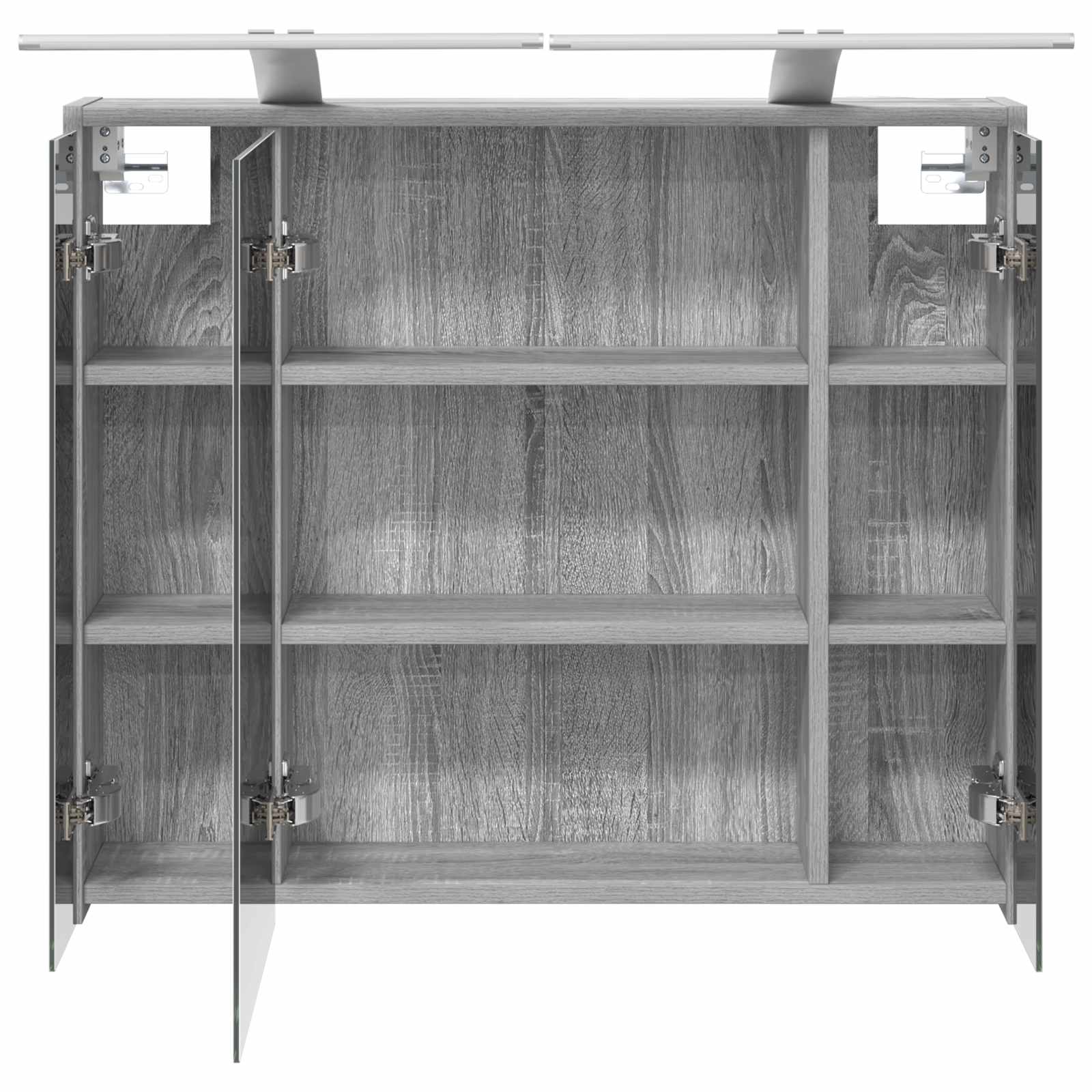 vidaXL Szafka z lustrem do łazienki Szary Sonoma 73,5 x 16 x 62,5 cm