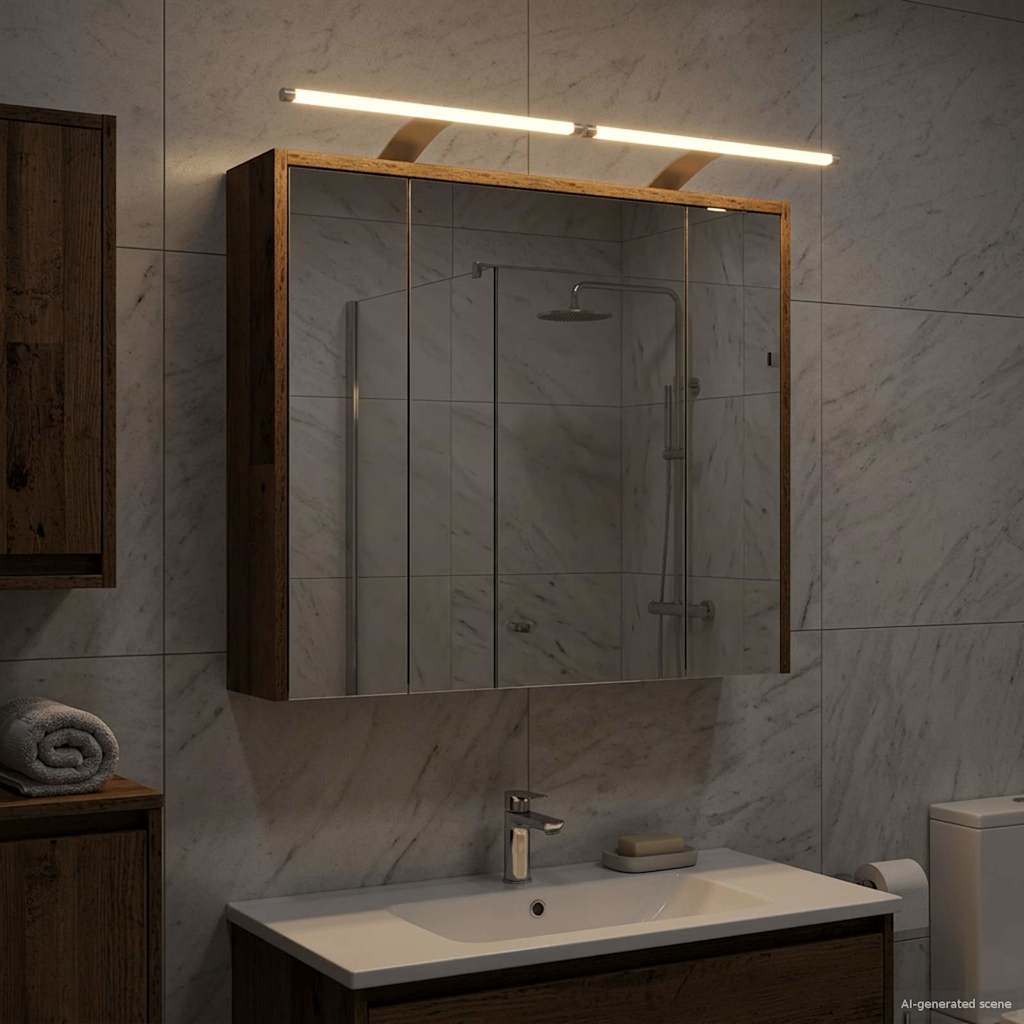 vidaXL Szafka z lustrem do łazienki Stare drewno 73,5 x 16 x 62,5 cm