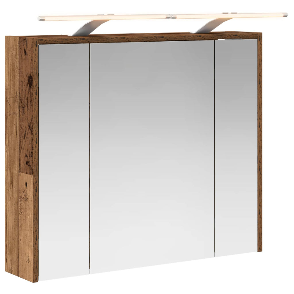 vidaXL Szafka z lustrem do łazienki Stare drewno 73,5 x 16 x 62,5 cm