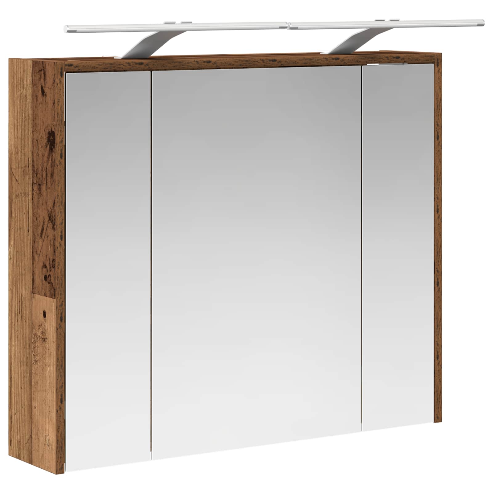 vidaXL Szafka z lustrem do łazienki Stare drewno 73,5 x 16 x 62,5 cm