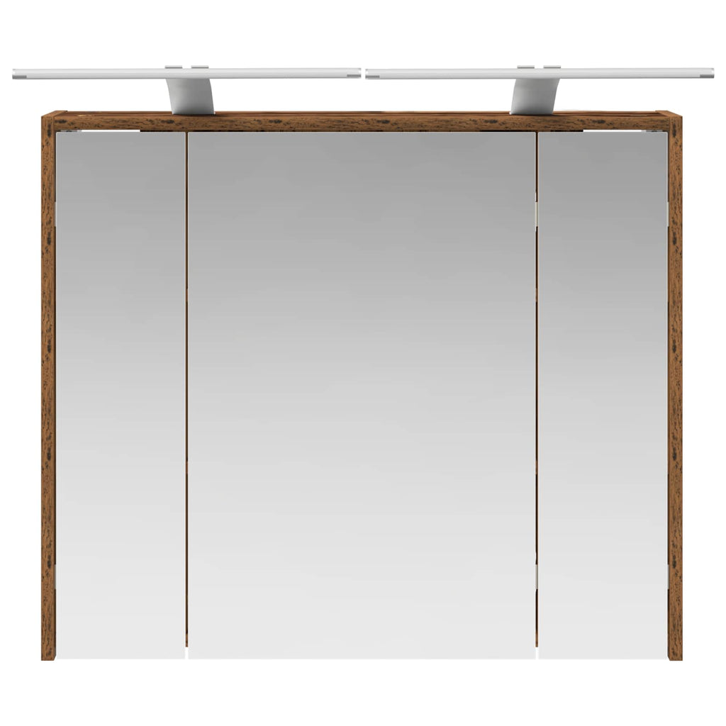 vidaXL Szafka z lustrem do łazienki Stare drewno 73,5 x 16 x 62,5 cm
