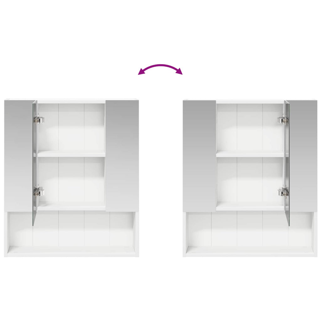 vidaXL Szafka z lustrem do łazienki z półką Biały 60 x 14.5 x 70 cm