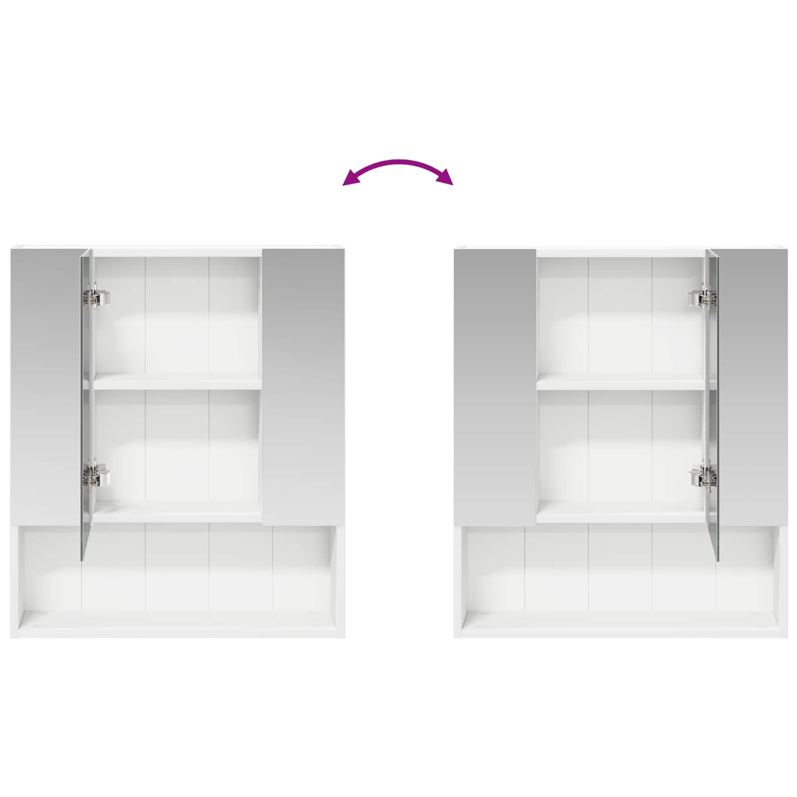 vidaXL Szafka z lustrem do łazienki z półką Biały 60 x 14.5 x 70 cm