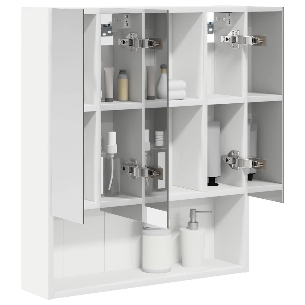 vidaXL Szafka z lustrem do łazienki z półką Biały 60 x 14.5 x 70 cm