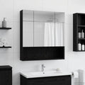 vidaXL Szafka z lustrem do łazienki Czarny Dąb 60 x 14.5 x 70 cm