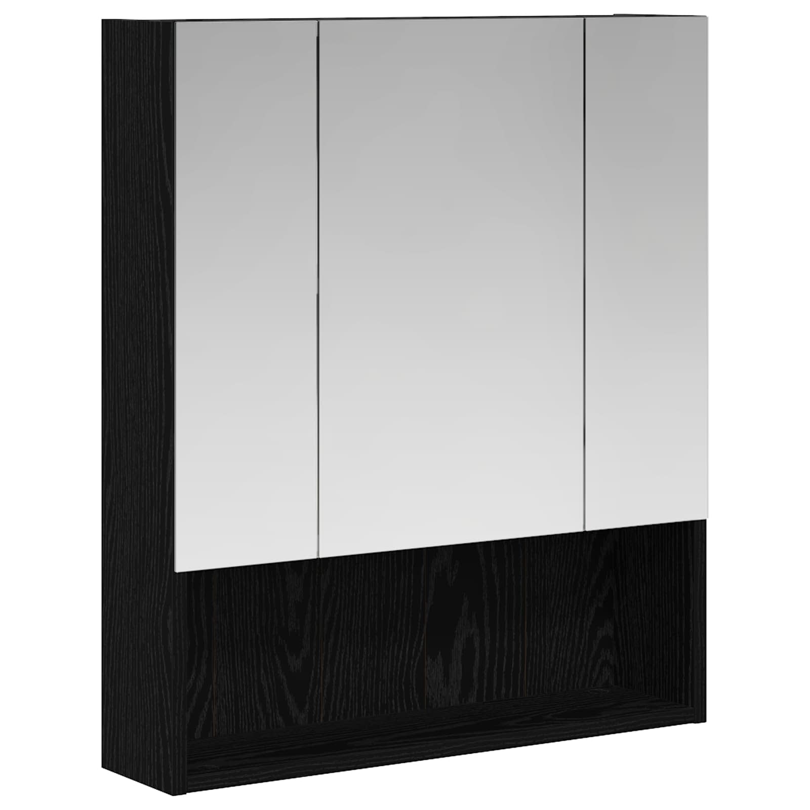 vidaXL Szafka z lustrem do łazienki Czarny Dąb 60 x 14.5 x 70 cm