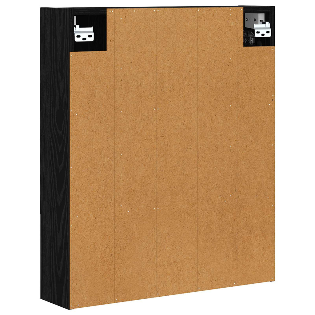 vidaXL Szafka z lustrem do łazienki Czarny Dąb 60 x 14.5 x 70 cm