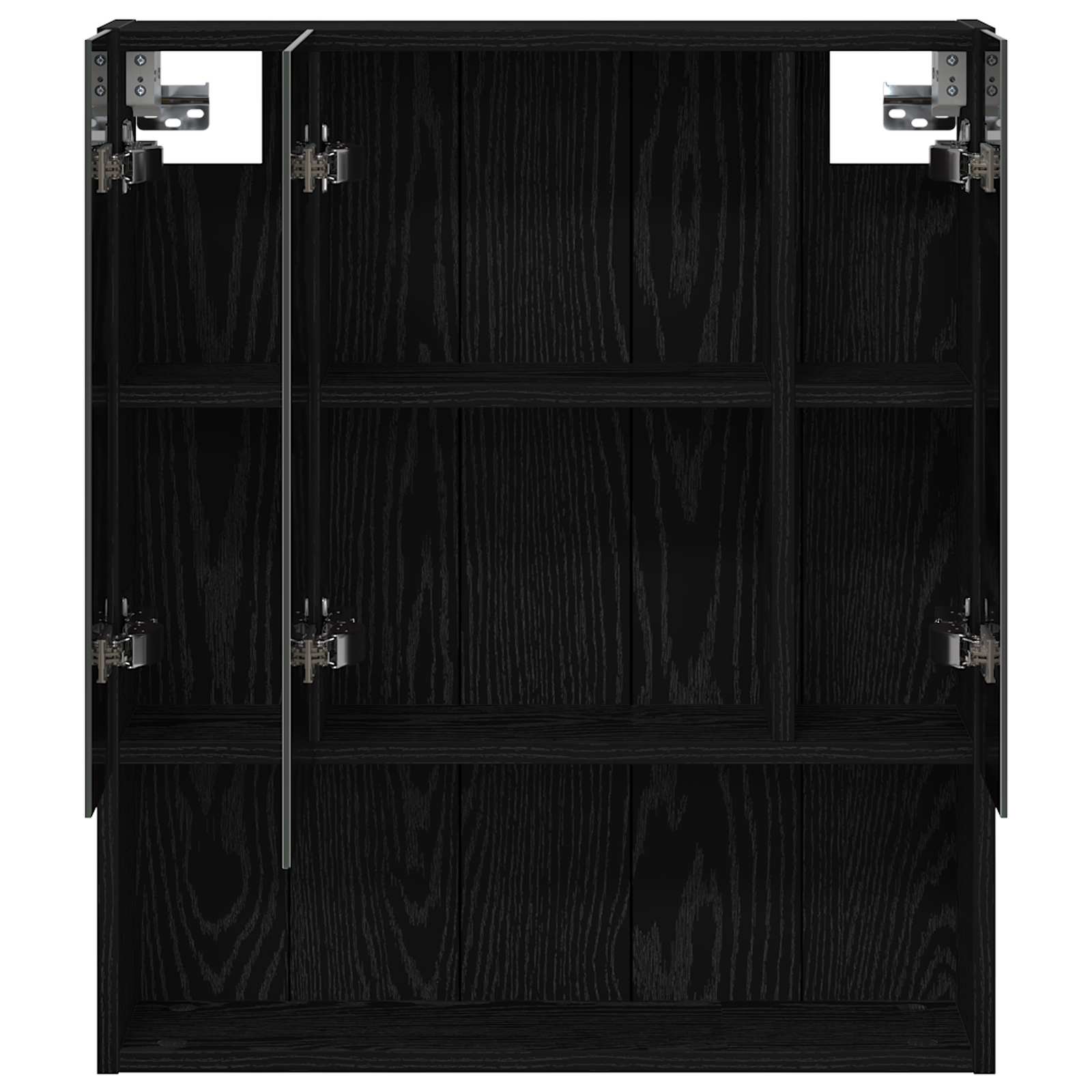 vidaXL Szafka z lustrem do łazienki Czarny Dąb 60 x 14.5 x 70 cm