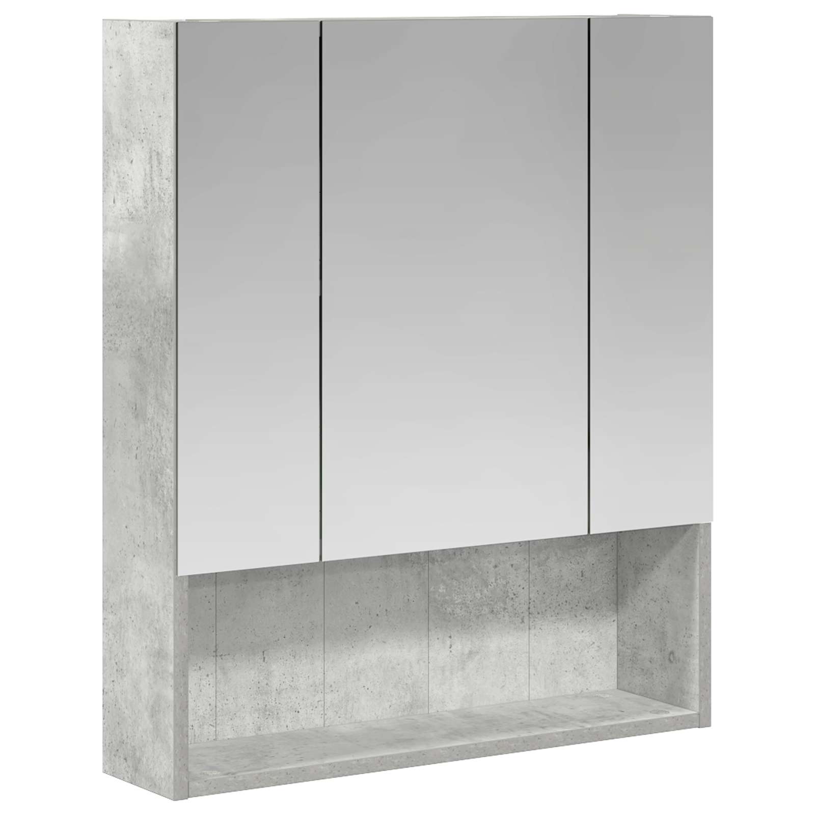 vidaXL Szafka z lustrem do łazienki Betonowy szary 60 x 14.5 x 70 cm