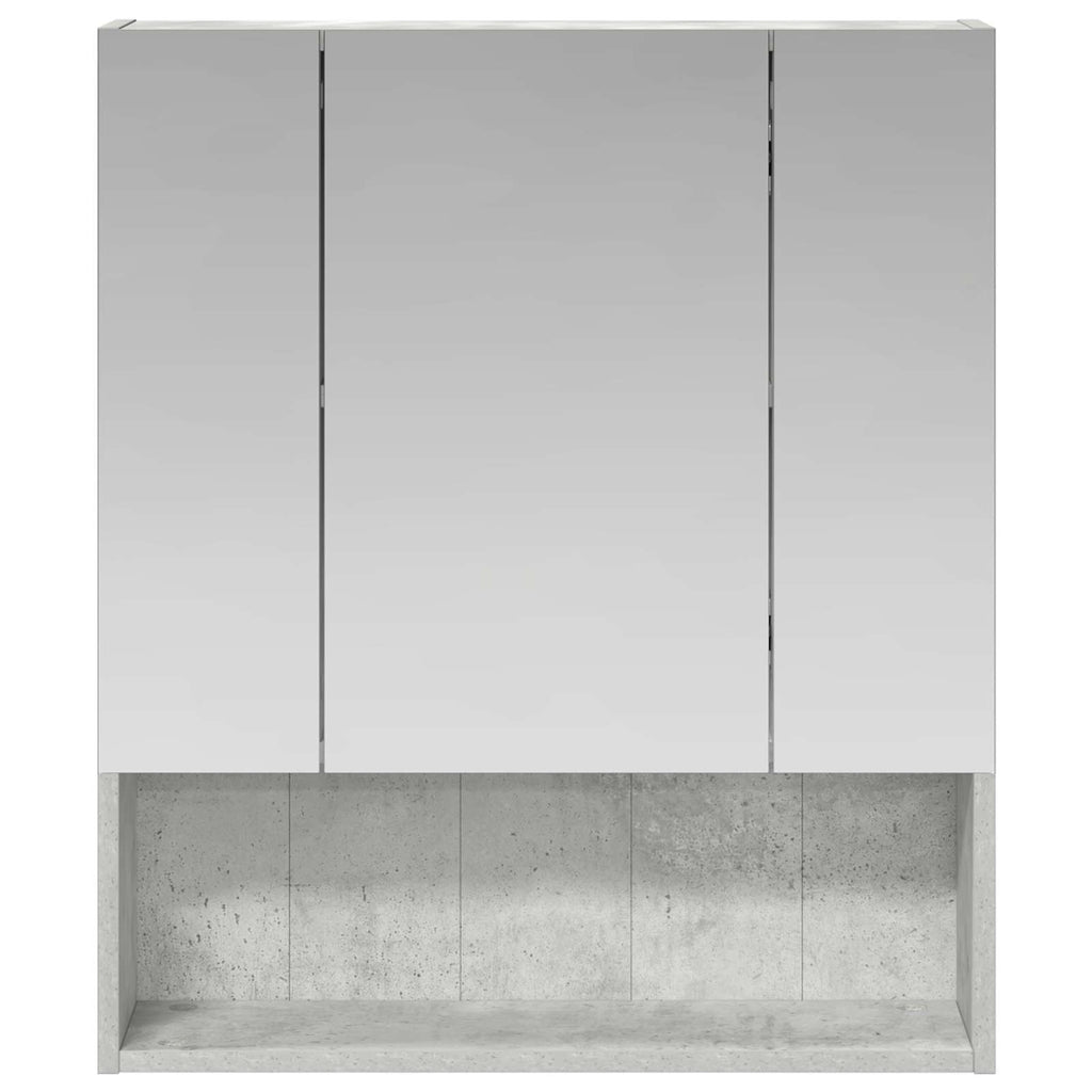 vidaXL Szafka z lustrem do łazienki Betonowy szary 60 x 14.5 x 70 cm
