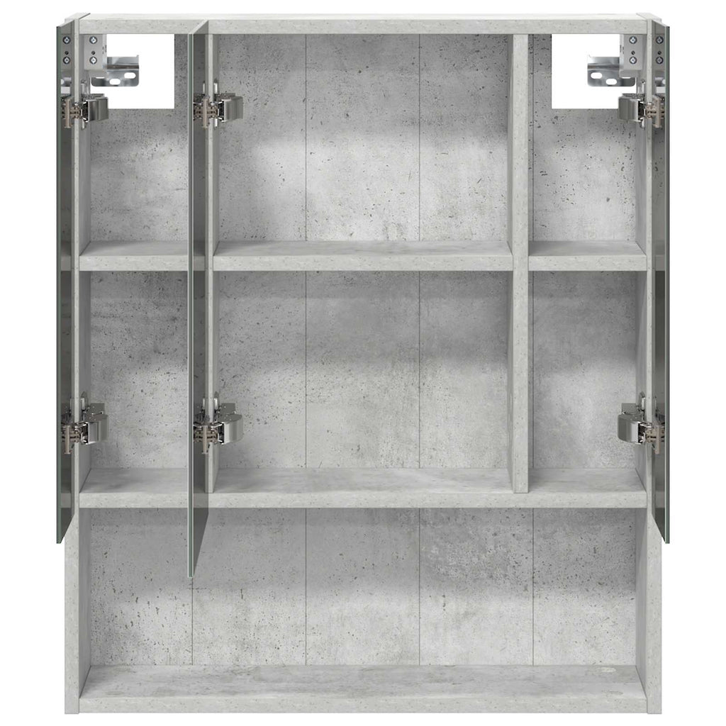 vidaXL Szafka z lustrem do łazienki Betonowy szary 60 x 14.5 x 70 cm