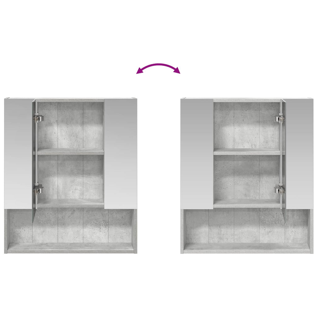 vidaXL Szafka z lustrem do łazienki Betonowy szary 60 x 14.5 x 70 cm