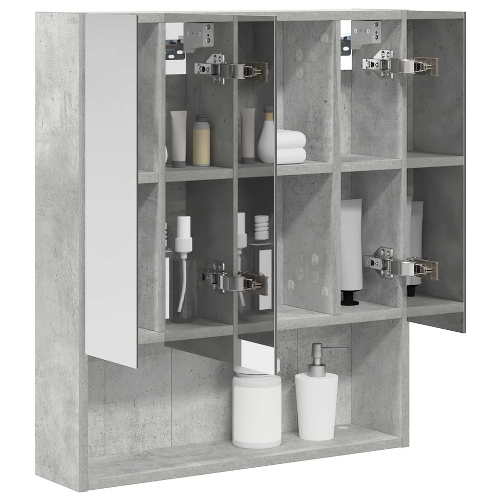 vidaXL Szafka z lustrem do łazienki Betonowy szary 60 x 14.5 x 70 cm