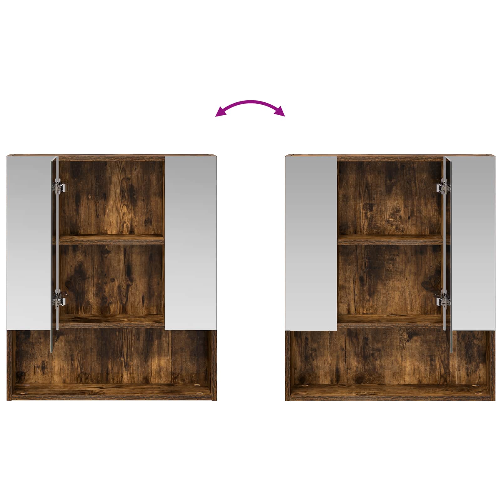 vidaXL Szafka z lustrem do łazienki Dąb wędzony 60 x 14.5 x 70 cm