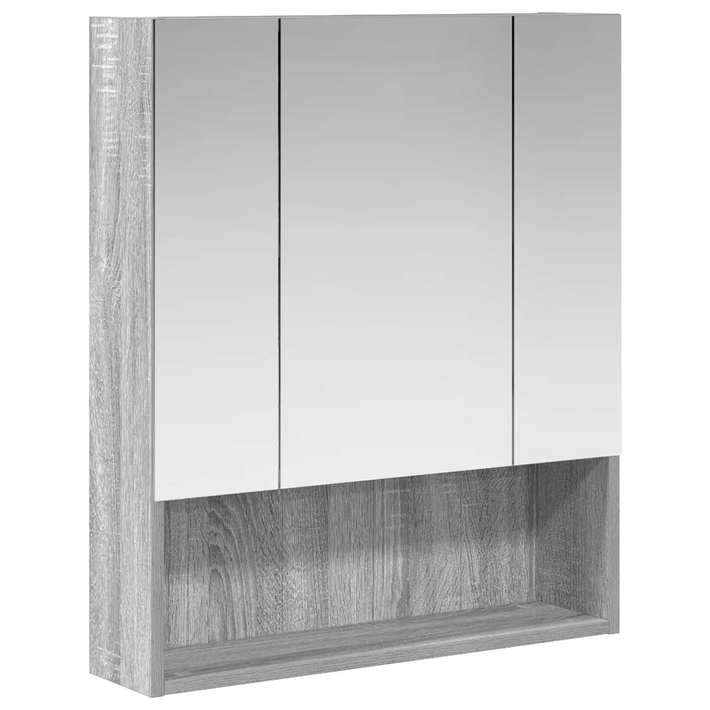vidaXL Szafka z lustrem do łazienki Szary Sonoma 60 x 14.5 x 70 cm
