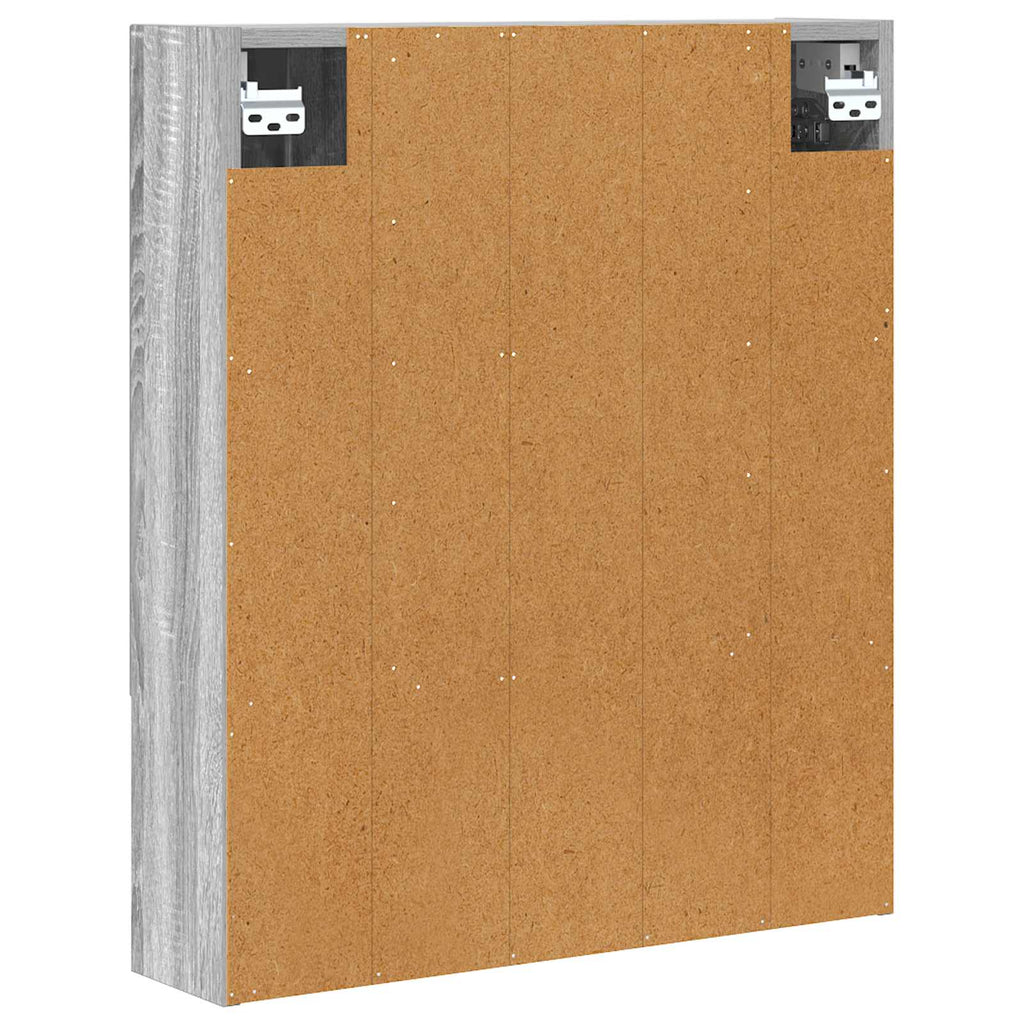 vidaXL Szafka z lustrem do łazienki Szary Sonoma 60 x 14.5 x 70 cm