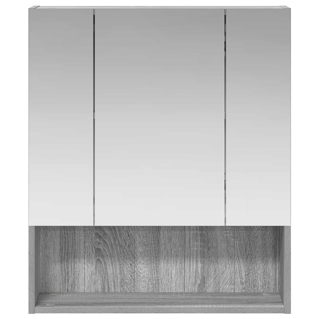 vidaXL Szafka z lustrem do łazienki Szary Sonoma 60 x 14.5 x 70 cm