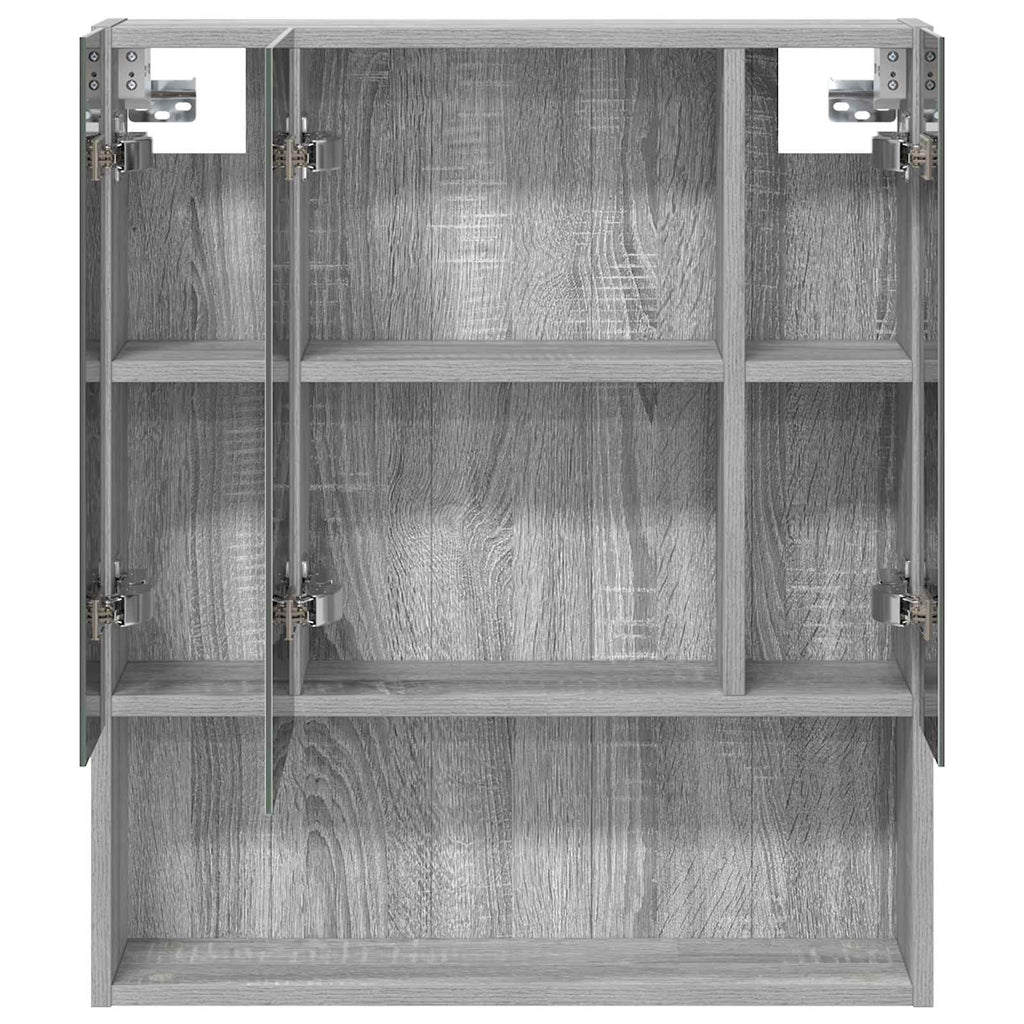 vidaXL Szafka z lustrem do łazienki Szary Sonoma 60 x 14.5 x 70 cm