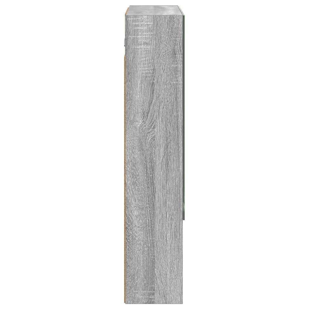 vidaXL Szafka z lustrem do łazienki Szary Sonoma 60 x 14.5 x 70 cm