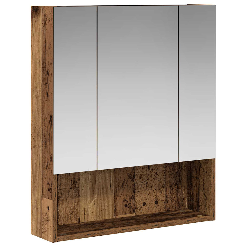 vidaXL Szafka z lustrem do łazienki Stare drewno 60 x 14.5 x 70 cm