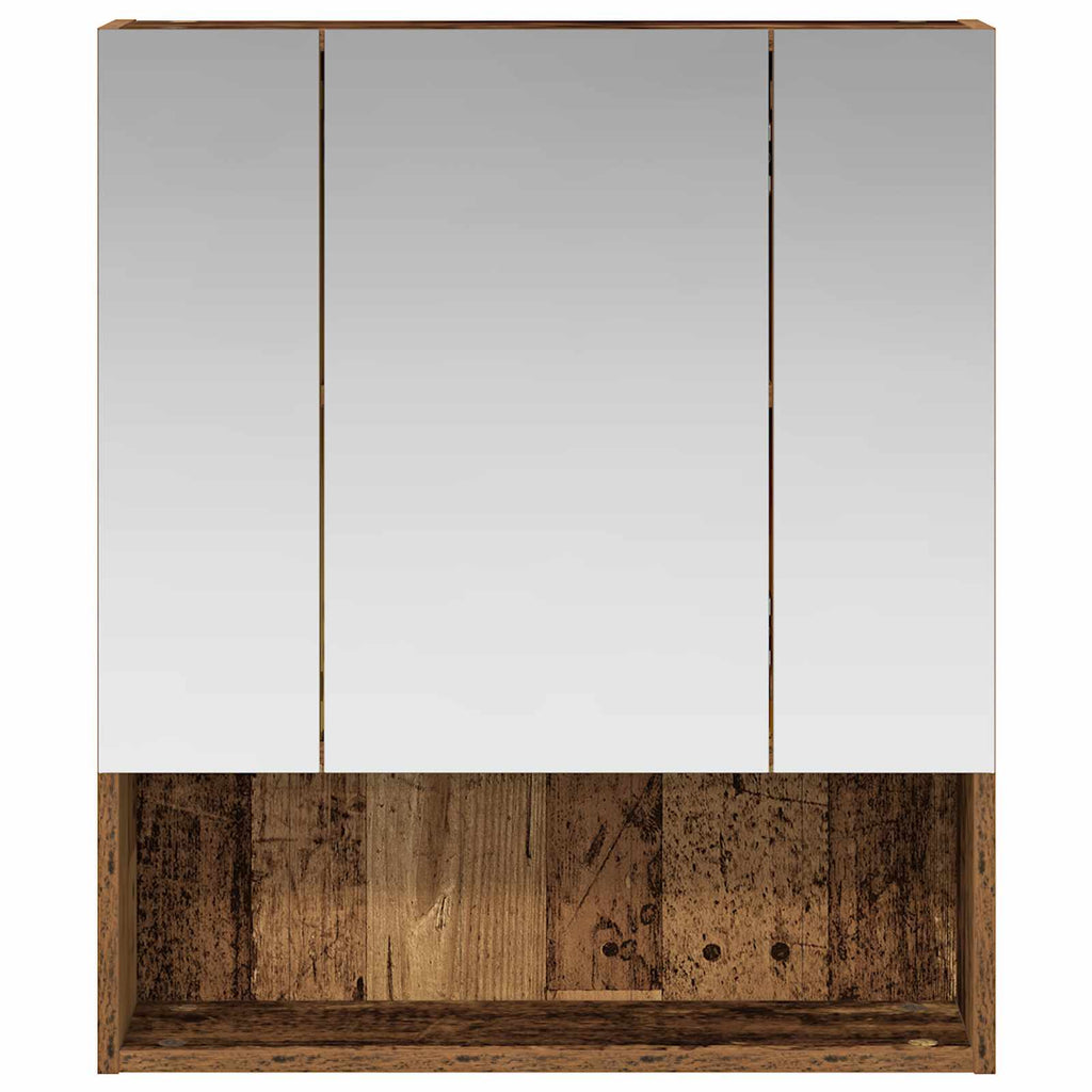 vidaXL Szafka z lustrem do łazienki Stare drewno 60 x 14.5 x 70 cm