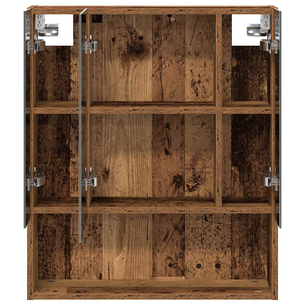 vidaXL Szafka z lustrem do łazienki Stare drewno 60 x 14.5 x 70 cm
