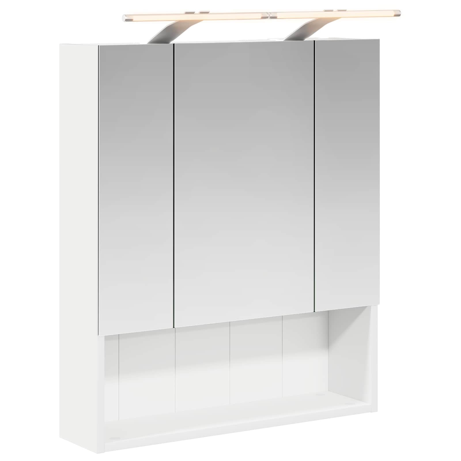 vidaXL Szafka z lustrem do łazienki z półką Biały 60 x 14.5 x 70 cm