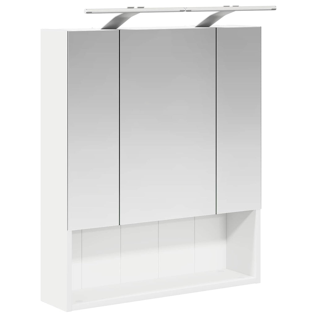 vidaXL Szafka z lustrem do łazienki z półką Biały 60 x 14.5 x 70 cm