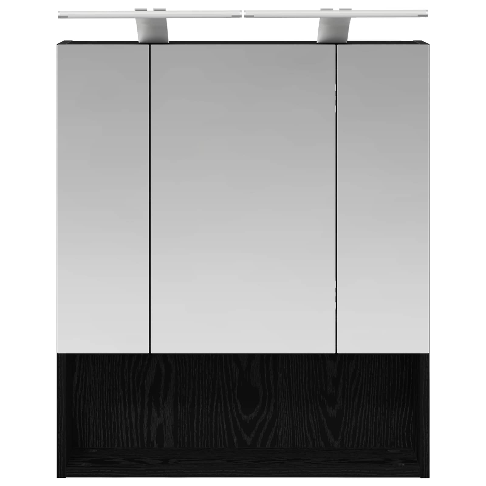 vidaXL Szafka z lustrem do łazienki Czarny Dąb 60 x 14.5 x 70 cm