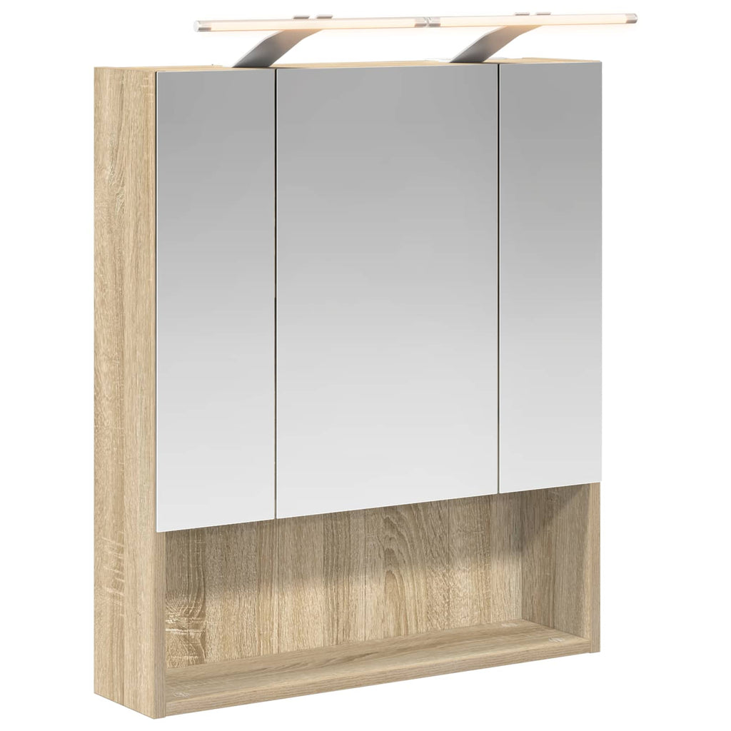 vidaXL Szafka z lustrem do łazienki Dąb Sonoma 60 x 14.5 x 70 cm