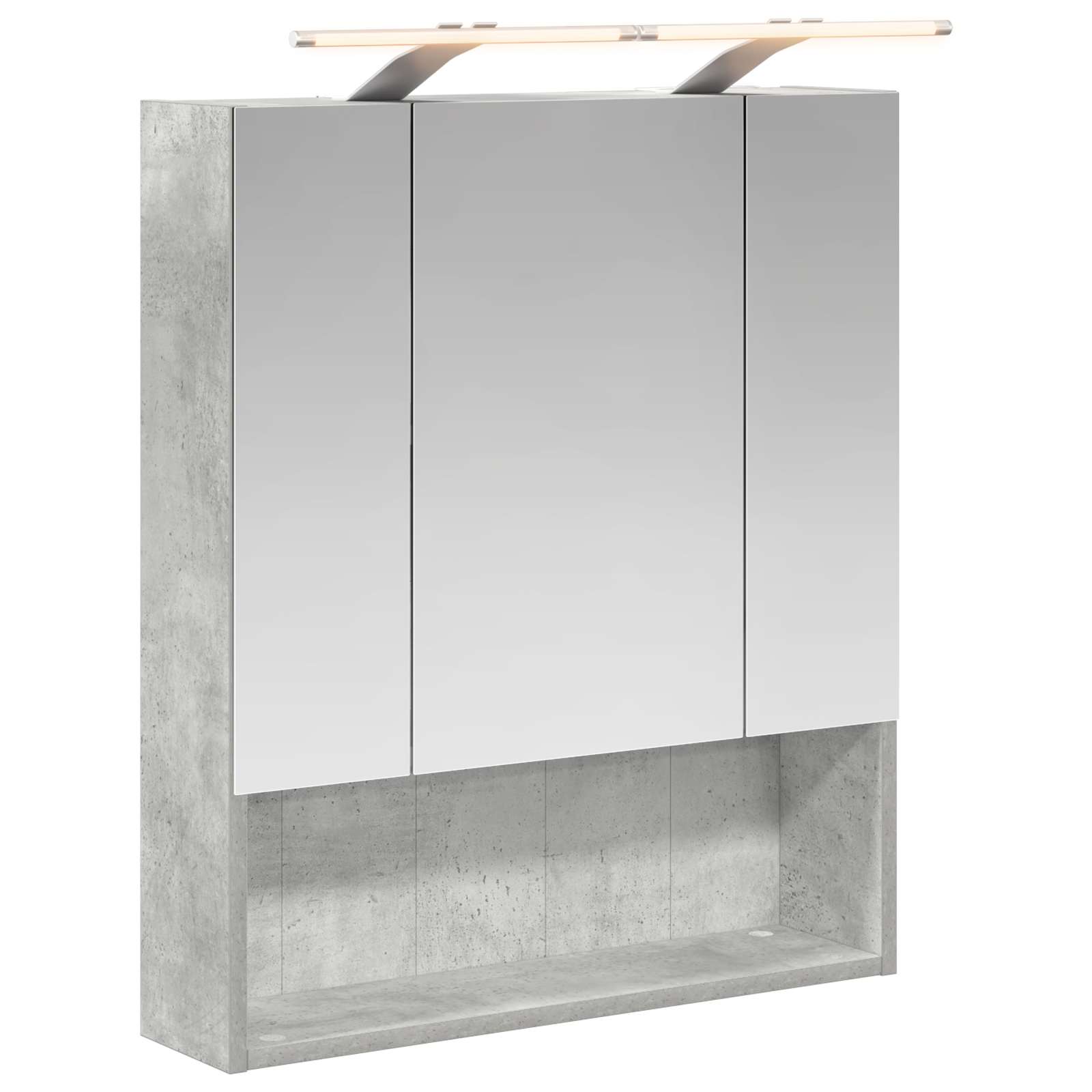 vidaXL Szafka z lustrem do łazienki Betonowy szary 60 x 14.5 x 70 cm