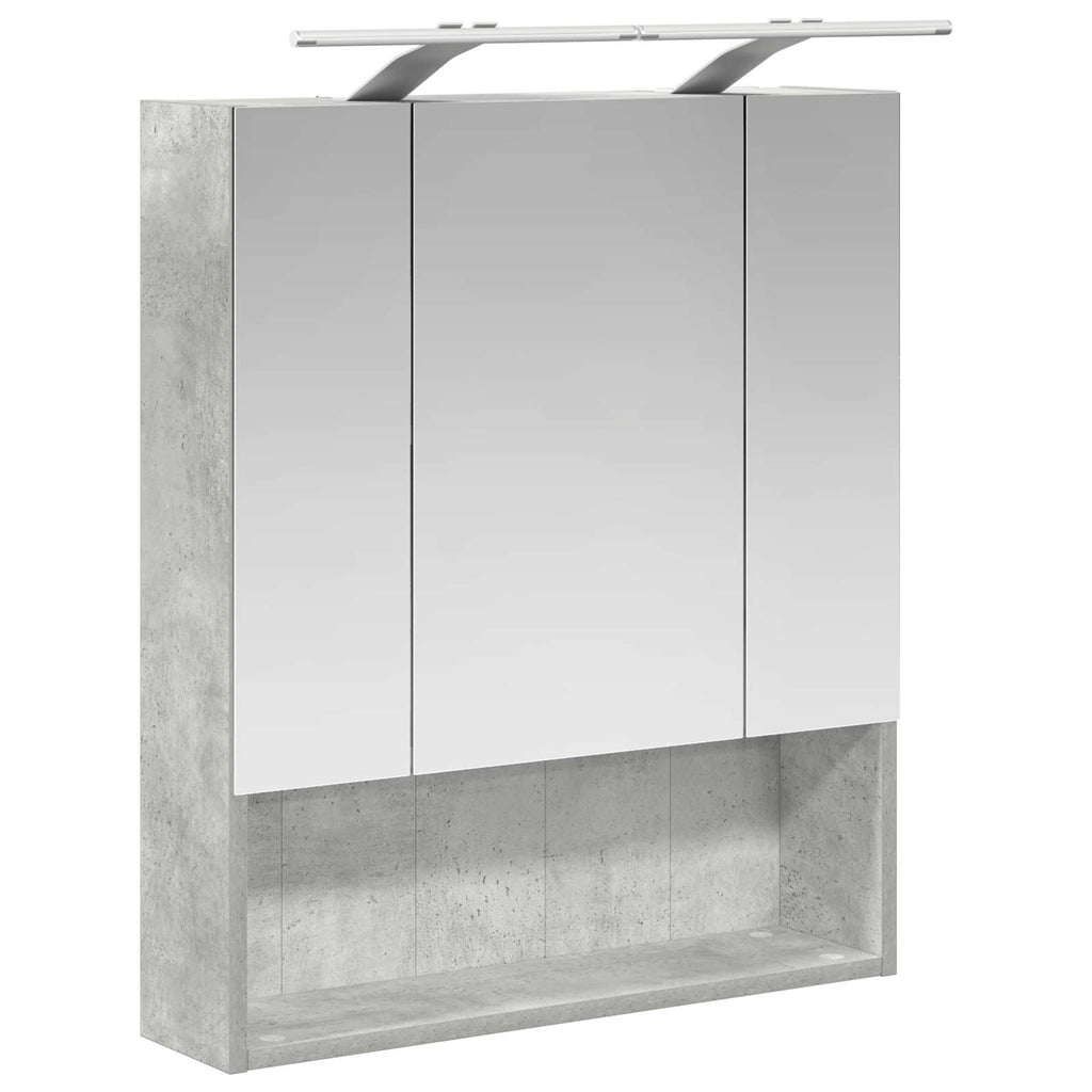 vidaXL Szafka z lustrem do łazienki Betonowy szary 60 x 14.5 x 70 cm
