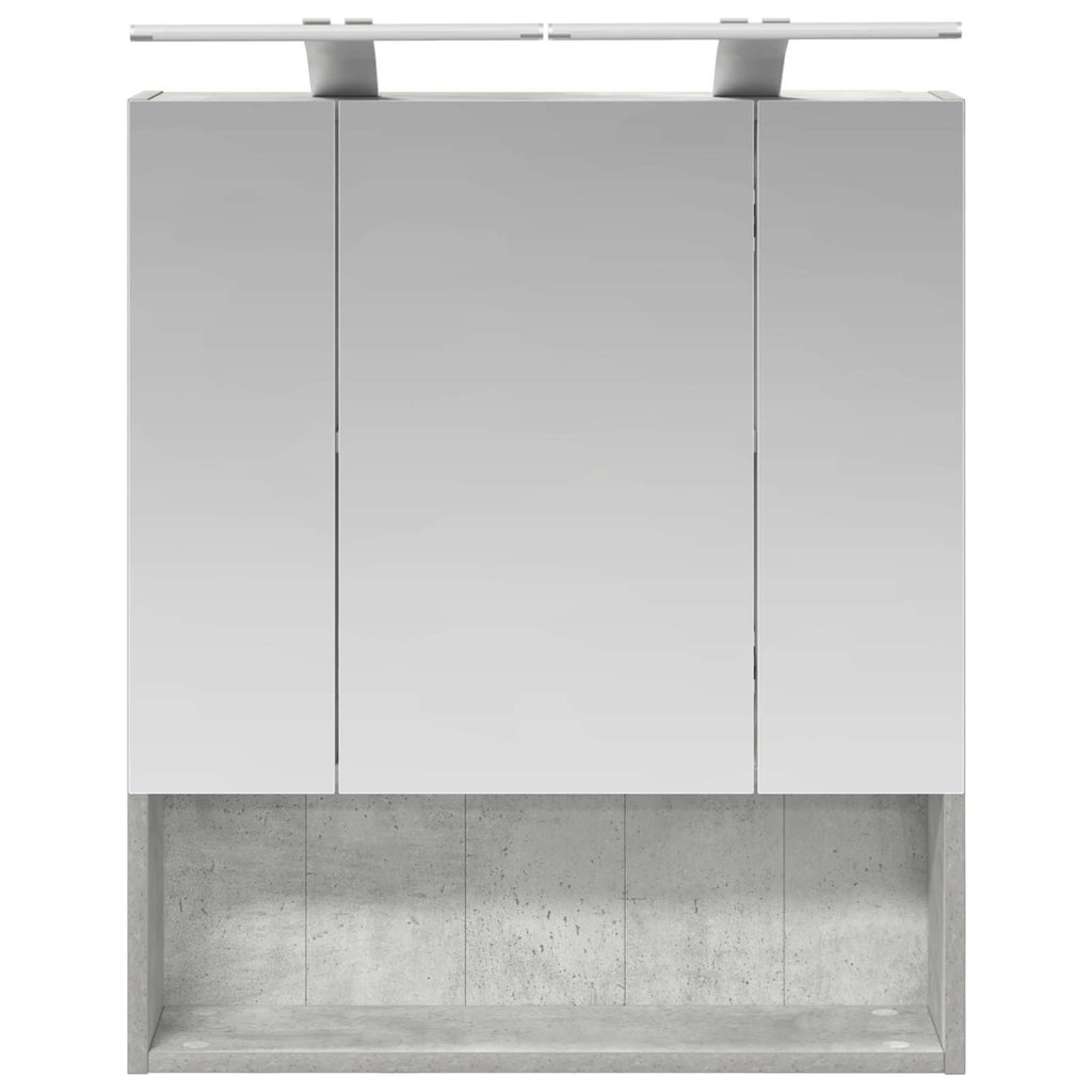 vidaXL Szafka z lustrem do łazienki Betonowy szary 60 x 14.5 x 70 cm
