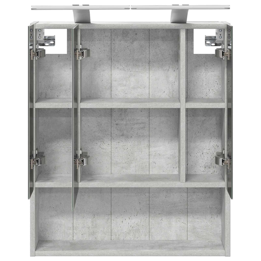 vidaXL Szafka z lustrem do łazienki Betonowy szary 60 x 14.5 x 70 cm