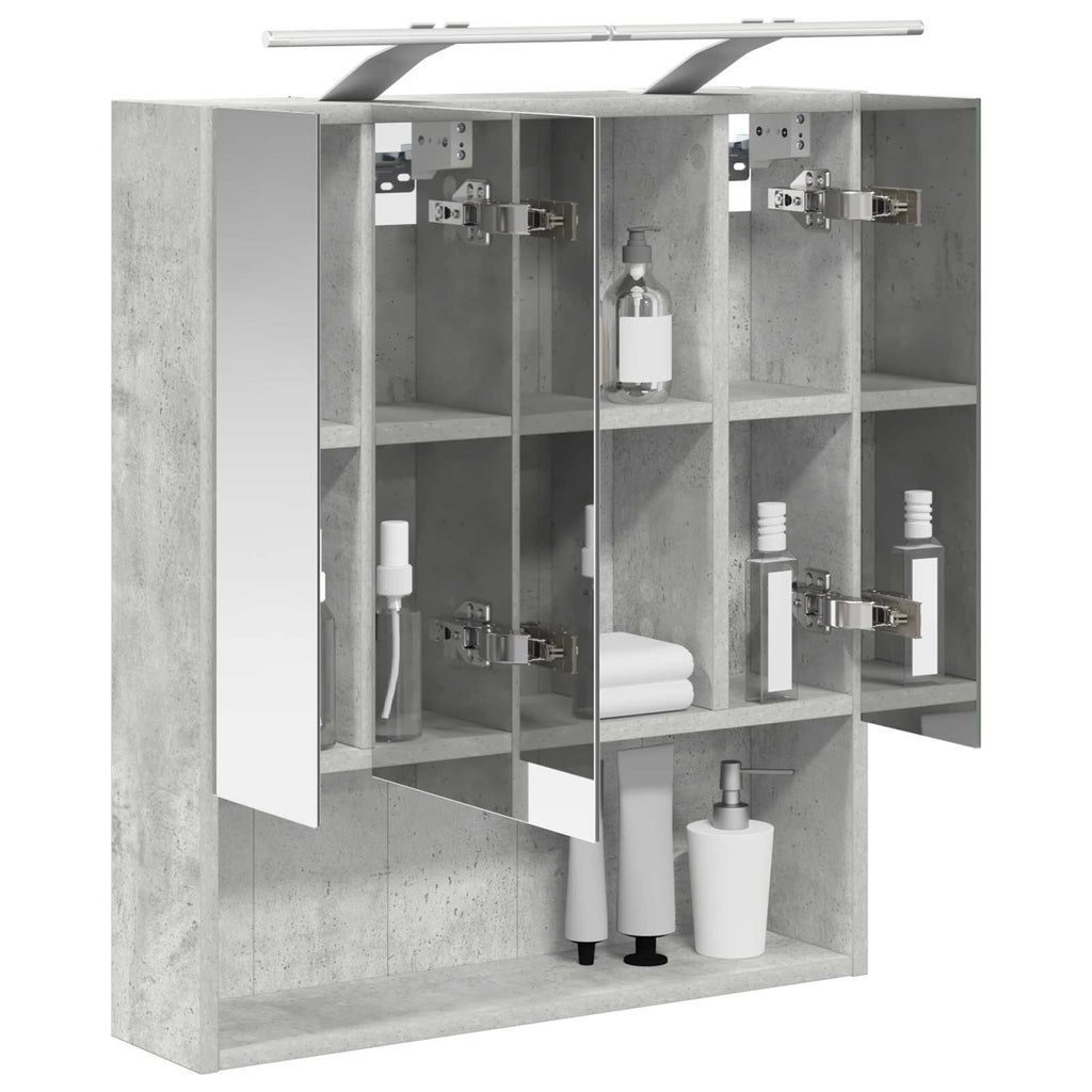 vidaXL Szafka z lustrem do łazienki Betonowy szary 60 x 14.5 x 70 cm